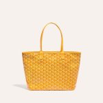 Goyard Goyardine Artois Tote PM Yellow Canvas & Chevroches Calfskin Palladium Hardware